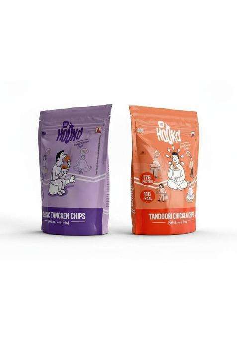 Hookd Tandoori-Classic Chicken Chips | 17G Protein, 100 Kcal, 30G Chips| Per Pack (2 X 30 G)