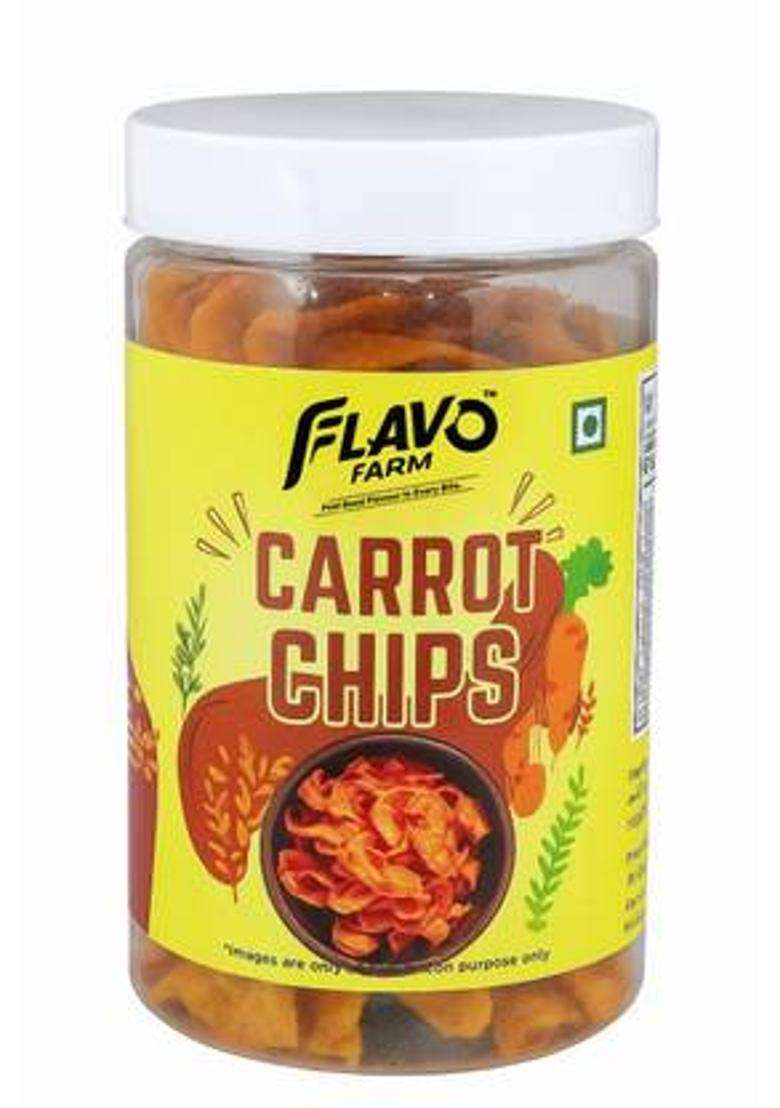 Flavofarm Crunchy Carrot Chips | Tasty Vegetable For Anytime Snacking (150 G) - Indya