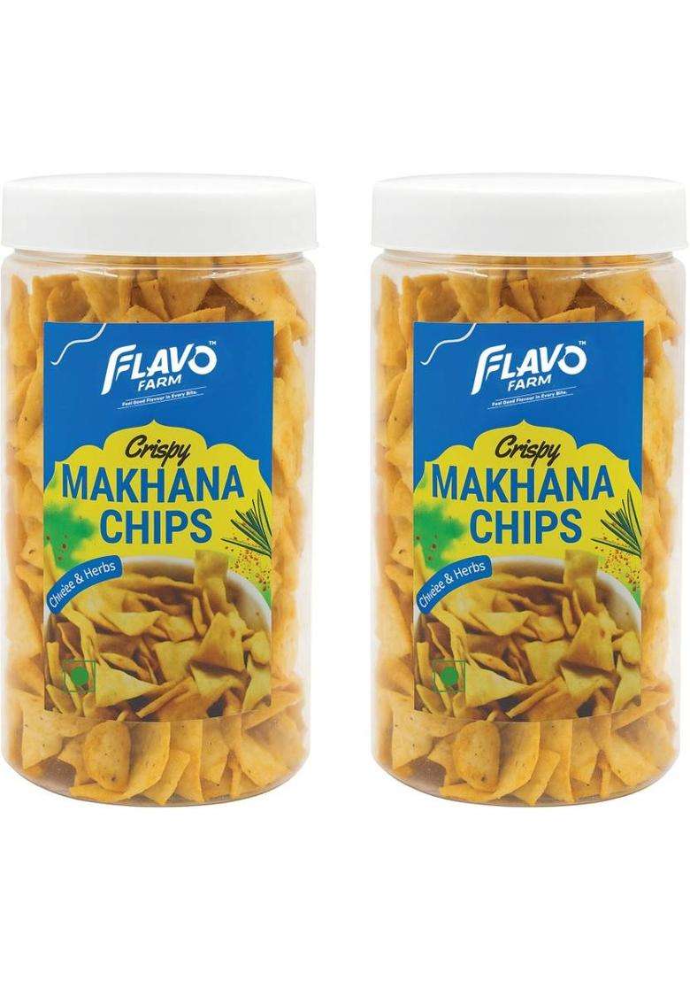 Flavofarm Crispy Roasted Makhana Chips Cheese & Herbs Flavour (2 X 150 G) - Indya