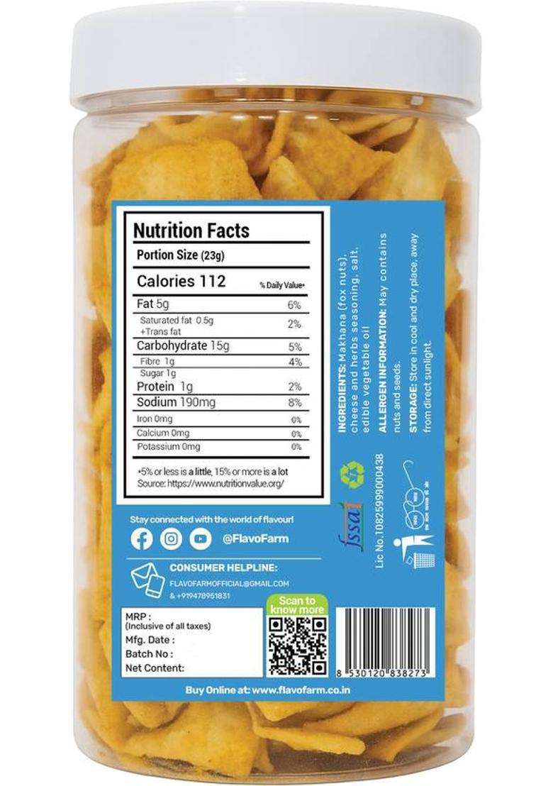 Flavofarm Crispy Roasted Makhana Chips Cheese & Herbs Flavour (2 X 150 G) - Indya
