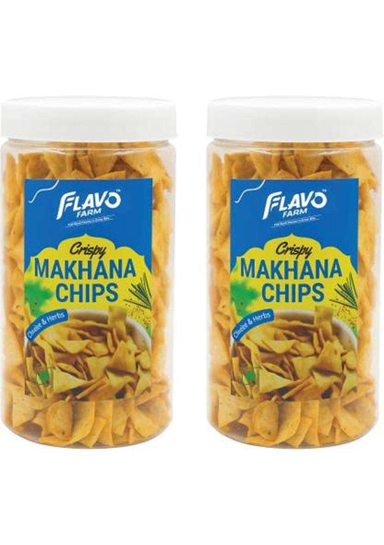 Flavofarm Crispy Roasted Makhana Chips Cheese & Herbs Flavour (2 X 150 G) - Indya