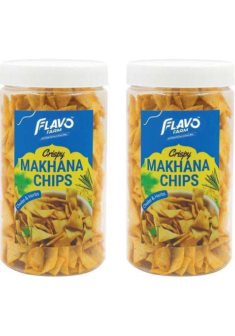 Flavofarm Crispy Roasted Makhana Chips Cheese & Herbs Flavour (2 X 150 G)