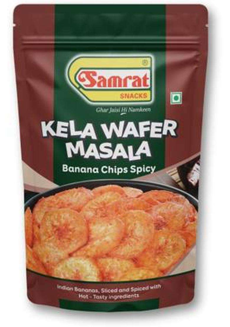 Samrat Kela Wafer Masala- Crispy & Crunchy Banana Chips | Ready-To-Eat Snacks (2 X 149 G) - Indya