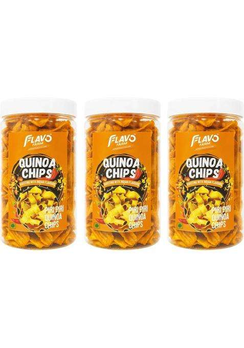 Flavofarm Quinoa Chips Jar | Superfood Roasted Snack (3 X 150 G)