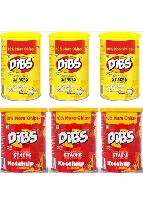 Dibs Potato Chips Combo Pack Tomato Ketchup And Salted Flv. (270 G)