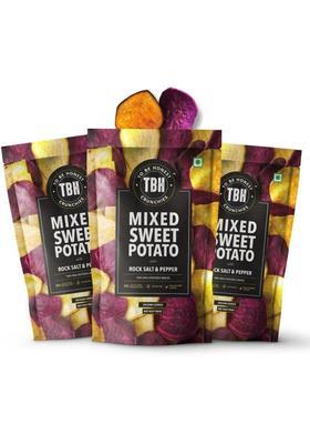 To Be Honest Mixed Sweet Potato With Rock Salt & Pepper|High Fibre|Vegan Friendly|Low Fat Chips (3 X 35 G)