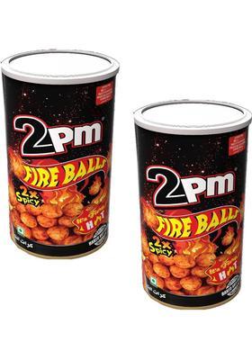 2Pm - Fire Balls Can-Hot & Crunchy-Ready To Eat -125 Gm-Pack Of 2 Chips (2 X 125 G)
