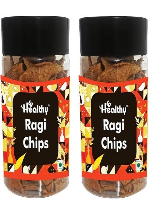 Hwealthy Ragi Chips Crunchy Nutritious Millet Snack Low-Calorie, Protein-Rich & Delicious (2 X 80 G)