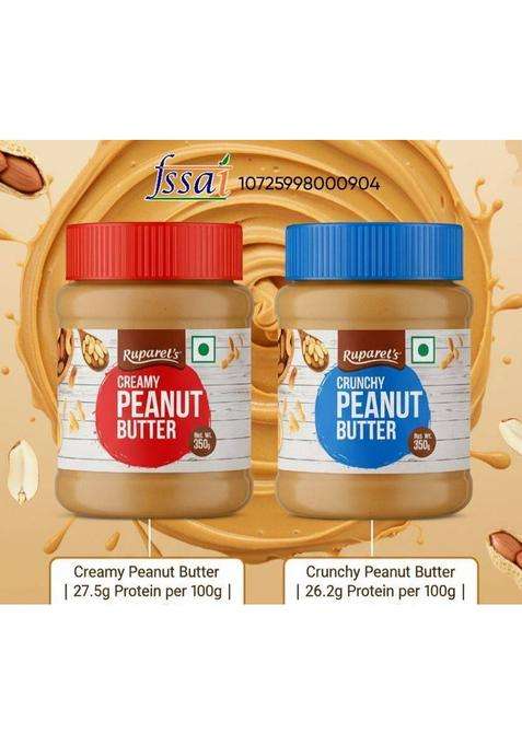 Ruparel'S Peanut Butter Creamy 350G And Crunchy Combo Offer Total 700G (700 G, Pack Of 2)