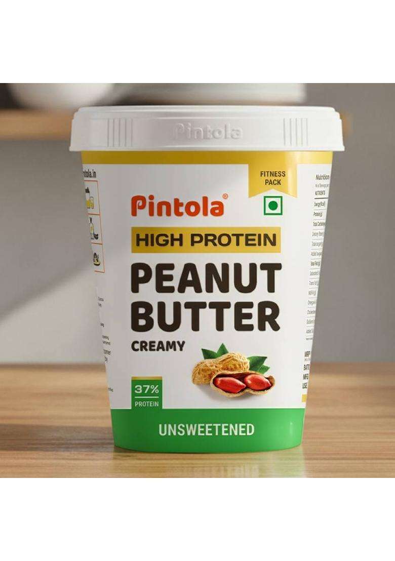 Pintola All Natural High Protein Peanut Butter (Creamy) (510 G) - Indya