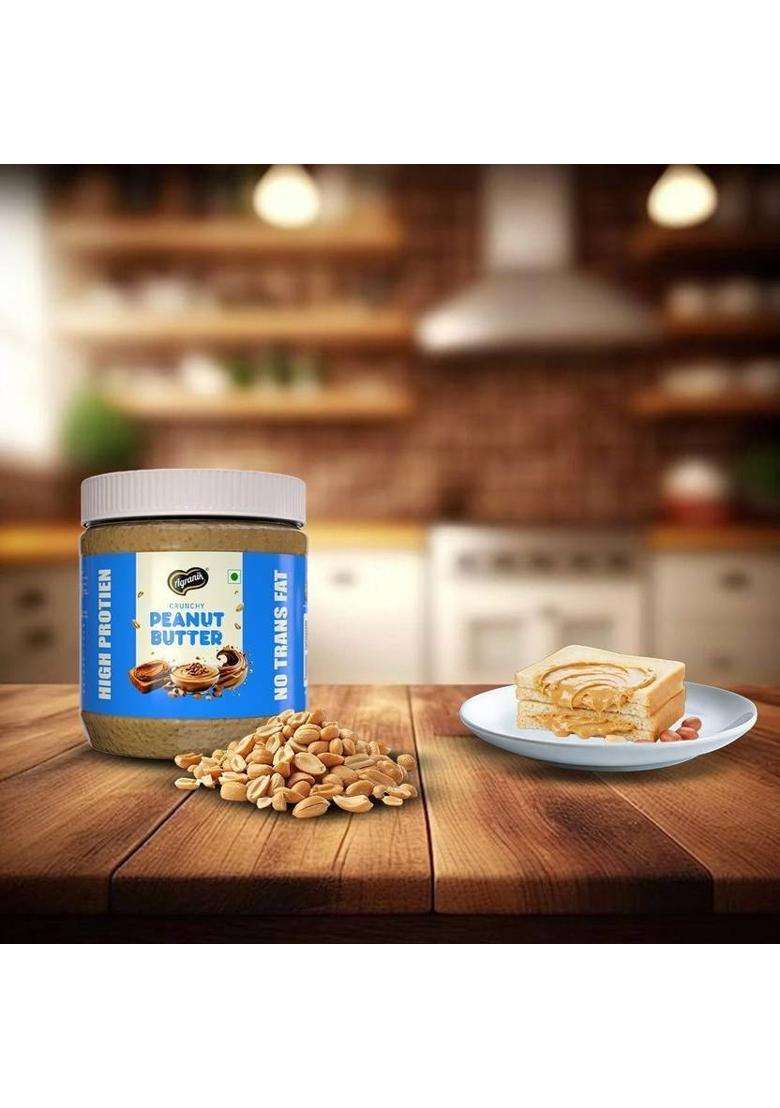 Agranik High Protein Crunchy Peanut Butter (No Palm Oil, No Artificial Flavours) (340 G) - Indya