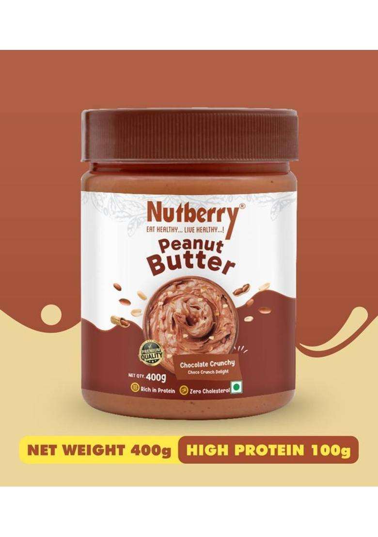 Nutberry Peanut Butter Chocolate Crunchy (400Gm) + (200Gm) (600 G, Pack Of 2) - Indya