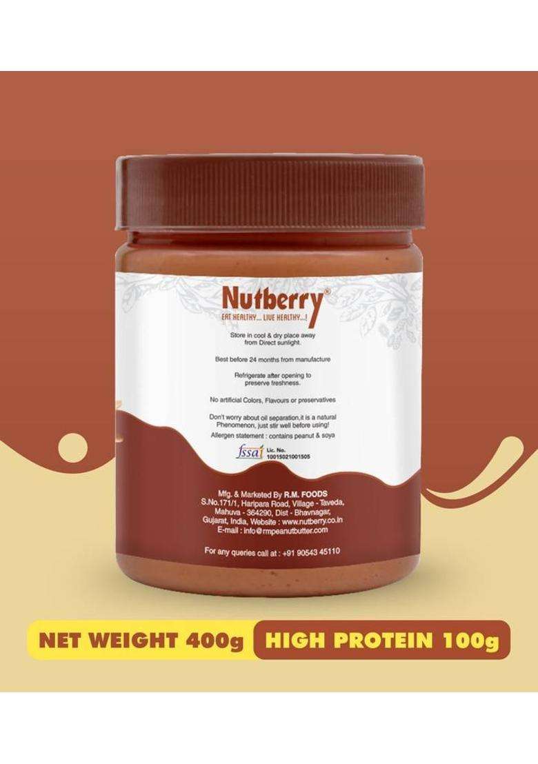 Nutberry Peanut Butter Chocolate Crunchy (400Gm) + (200Gm) (600 G, Pack Of 2) - Indya