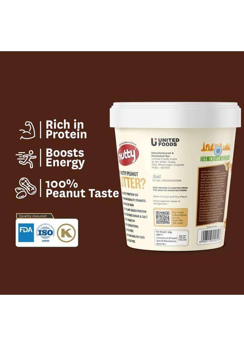 Nutty Natural Peanut Butter Chocolate Quinchy | 100% Non-Gmo Vegan 31G Protein (510 G) - Indya