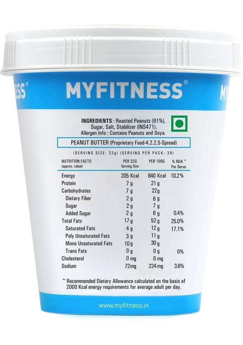 Myfitness Original Peanut Butter (Smooth) (510 G) - Indya