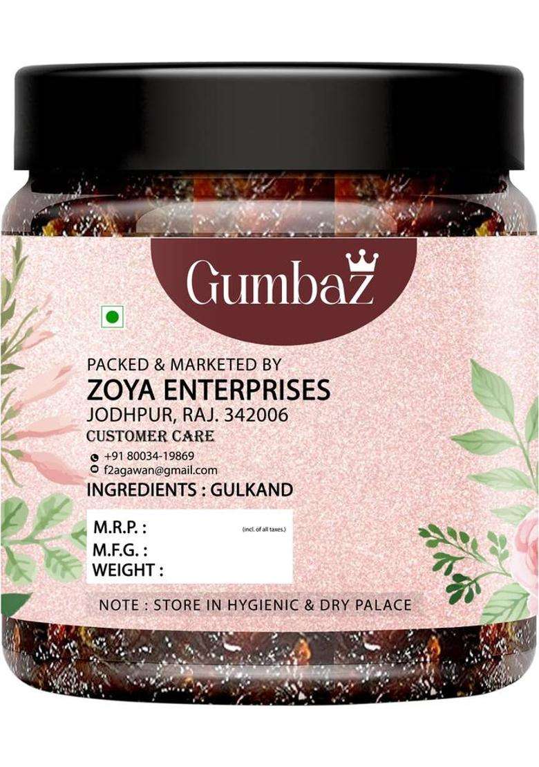 Gumbaz Himalayan Gulkand Jar Pack ( Rose Petal Jam ) | Made With Mishri & Crystal Sugar (400 G, Of 2) - Indya