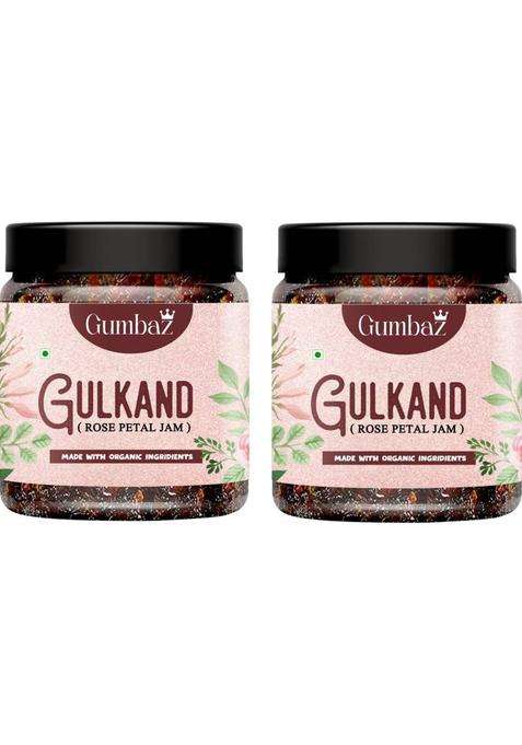 Gumbaz Himalayan Gulkand Jar Pack ( Rose Petal Jam ) | Made With Mishri & Crystal Sugar (400 G, Of 2)
