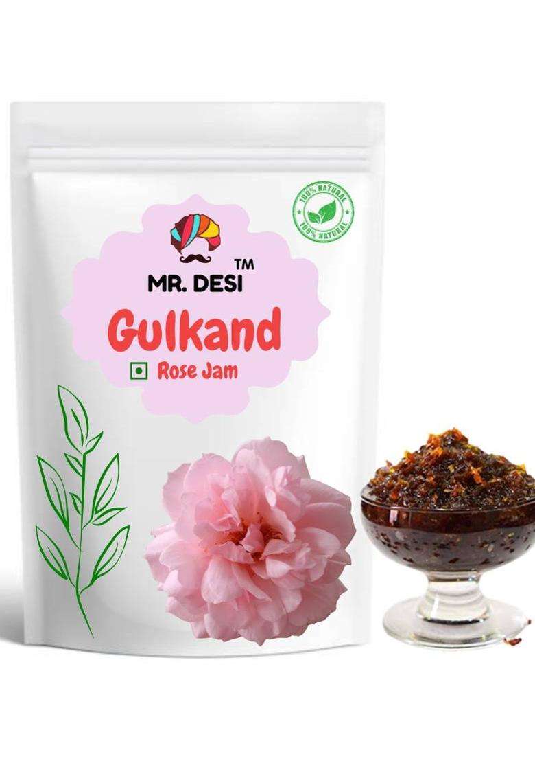 Mr Desi Natural Gulkand Prepared Using Haldighati S Rose (Rose Petal Jam) (450 G) - Indya