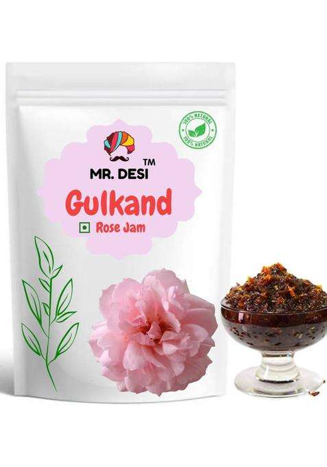 Mr Desi Natural Gulkand Prepared Using Haldighati S Rose (Rose Petal Jam) (450 G)