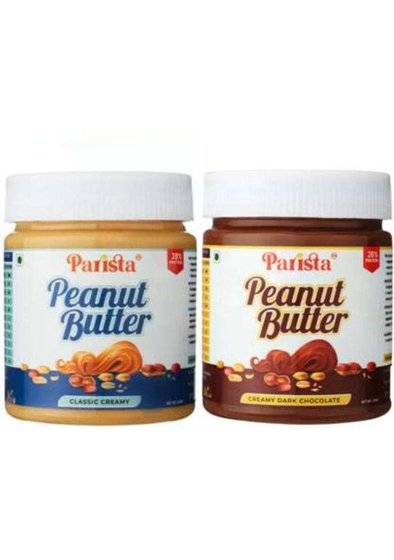 Parista Classic Peanut Butter Creamy|Chocolate Creamy (200 G, Pack Of 2) - Indya