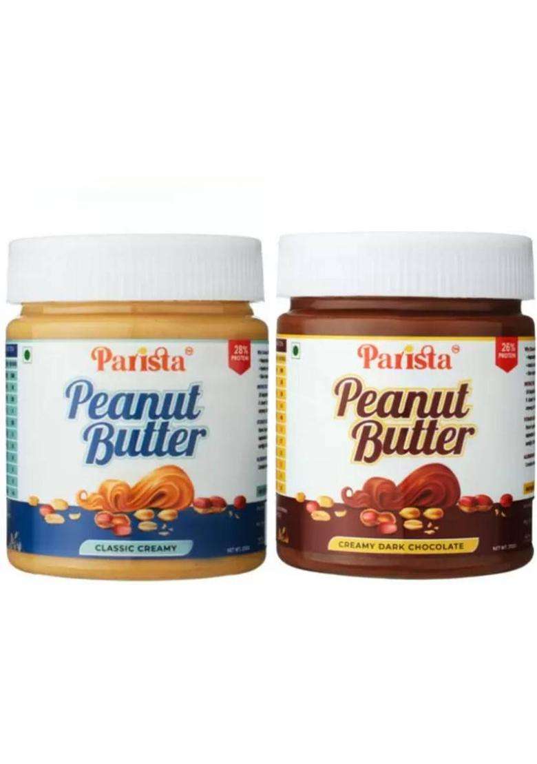 Parista Classic Peanut Butter Creamy|Chocolate Creamy (200 G, Pack Of 2) - Indya
