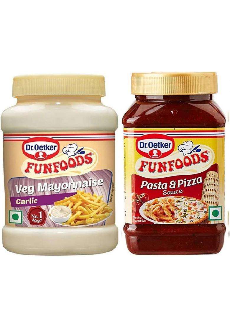 Funfoods Veg Mayonnaise Garlic & Pasta Pizza Sauce (250+325 G) 575 Gm Pack Of 2 (500 - Indya