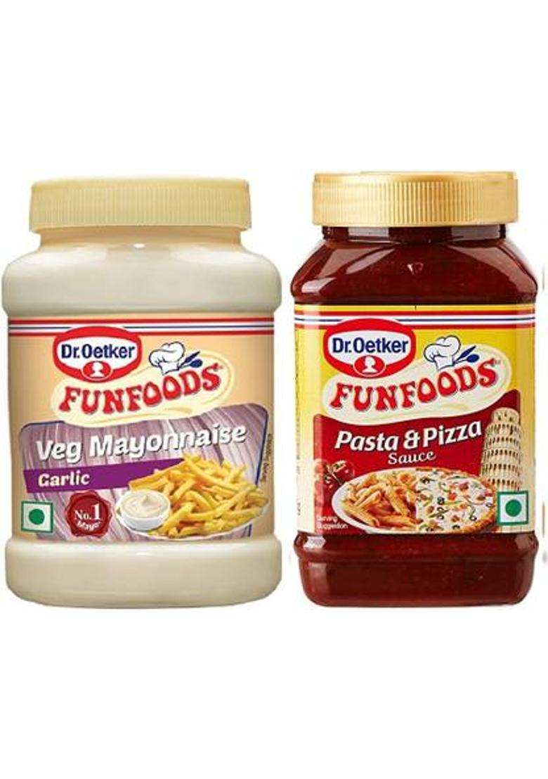 Funfoods Veg Mayonnaise Garlic & Pasta Pizza Sauce (250+325 G) 575 Gm Pack Of 2 (500 - Indya