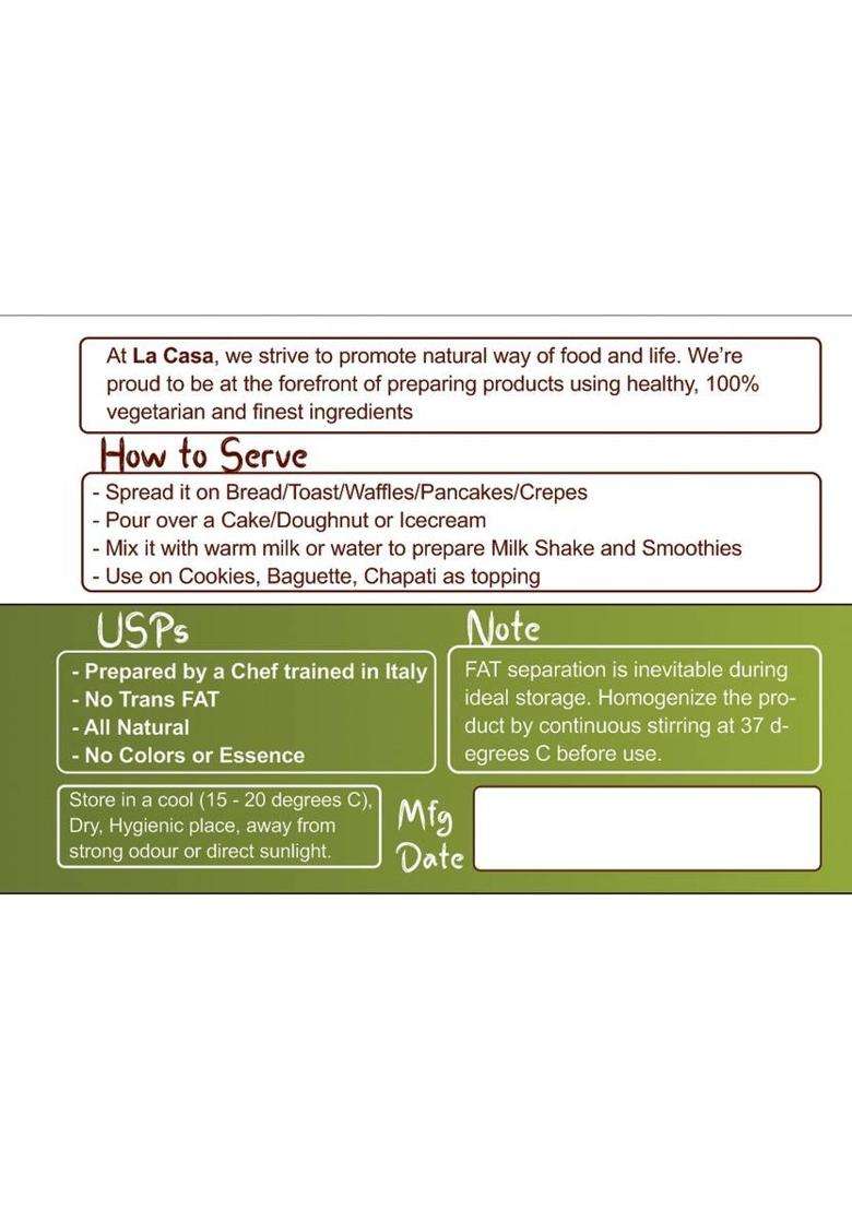 La Casa Milk Chocolate Paste / Spread (350 G) - Indya