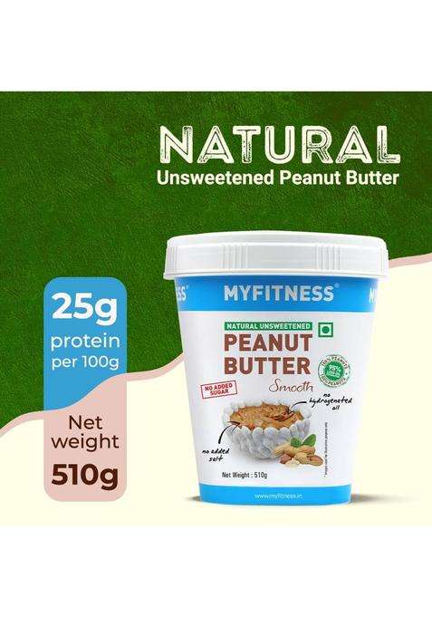 Myfitness All Natural Unsweetened Peanut Butter Smooth (510 G)