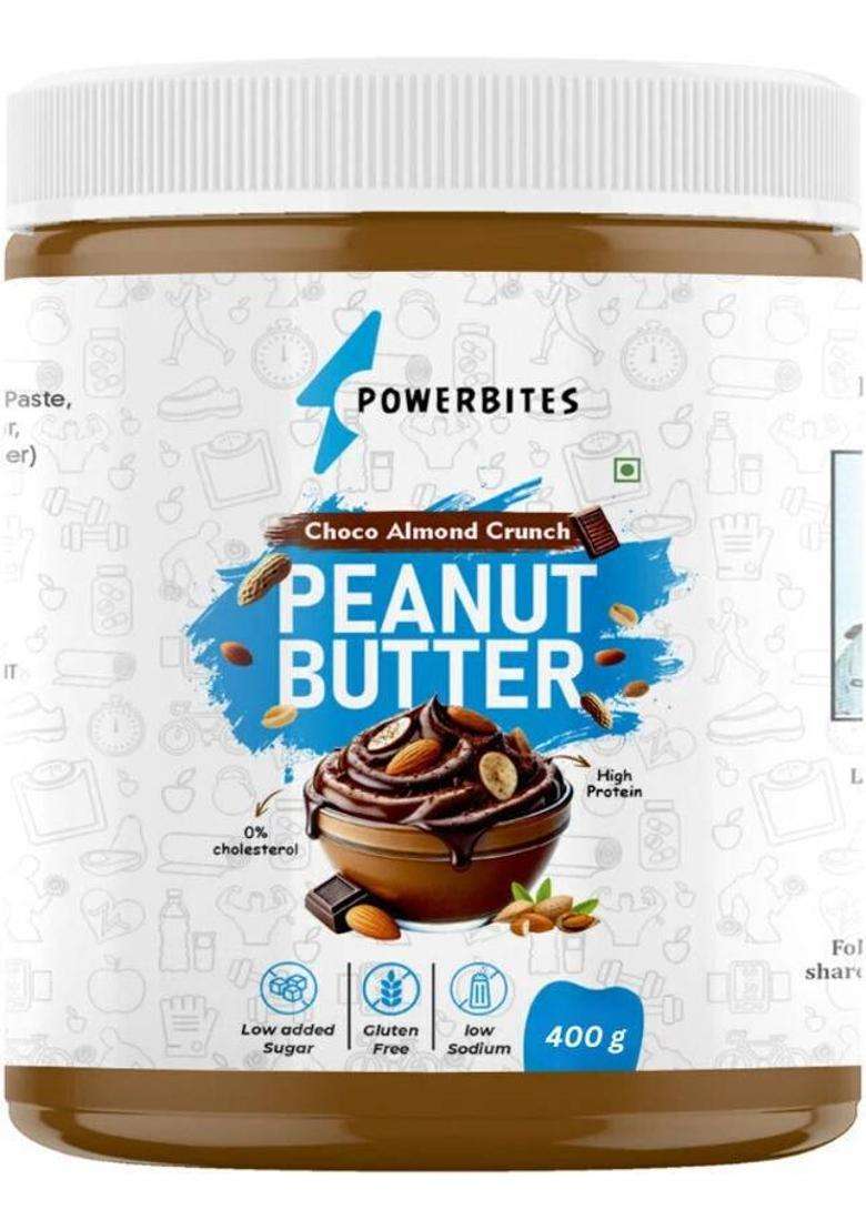 Powerbites Peanut Butter - Almond Crunch, High Protein, No Palm Oil,400G (400 G) - Indya