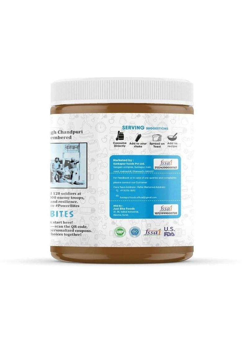 Powerbites Peanut Butter - Almond Crunch, High Protein, No Palm Oil,400G (400 G) - Indya