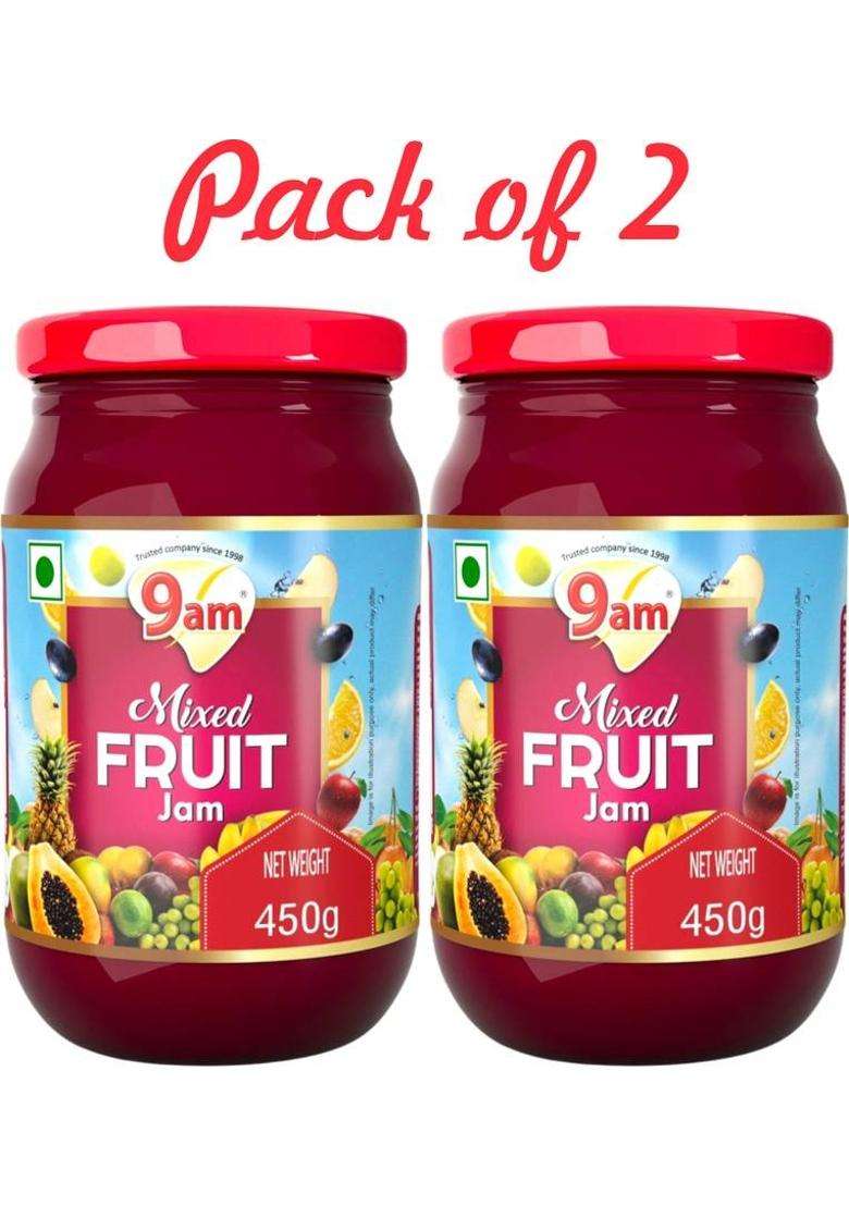 9Am Mixed Fruit Jam (450 G, Pack Of 2) - Indya