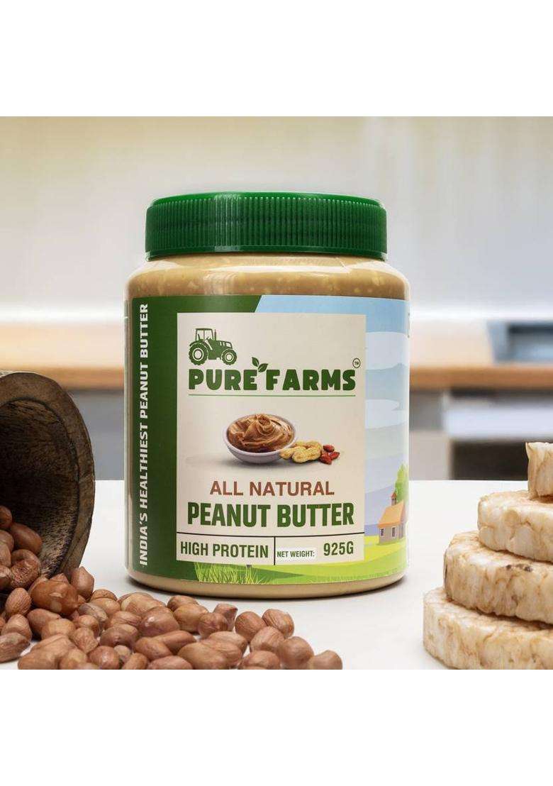 Pure Farms All Natural, Single Ingredient Peanut Butter Keto-Friendly, Crunchy (925 G) - Indya