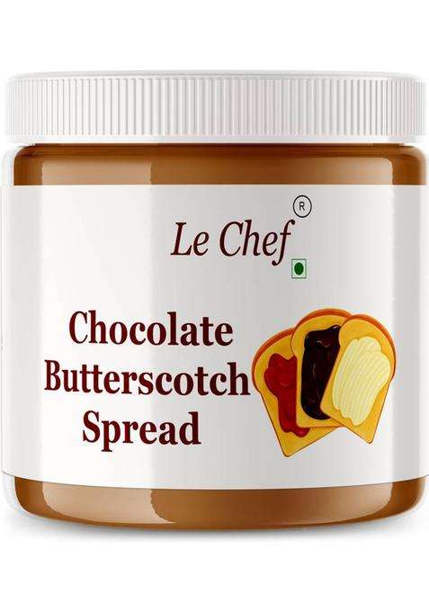 Le Chef Chocolate Butterscotch Spread |Top It On Fresh Fruits, Dessert, Milkshake, Bread (350 G)