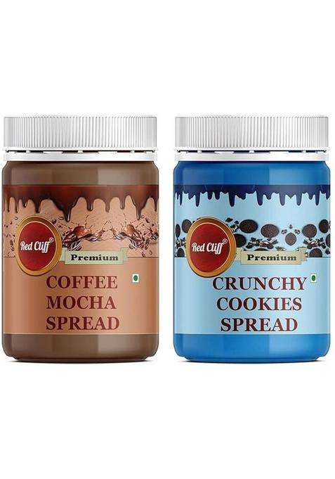 Red Cliff Coffee Mocha Spread + Crunchy Cookies | Combo Pack Of 2 (350Gx2 |) (700 G, 2)