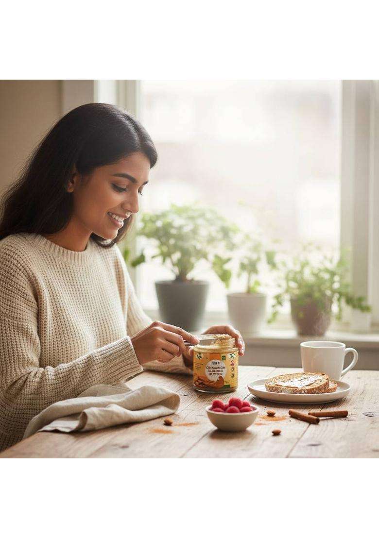 Plan B Cinnamon Almond Butter |Creamy, Spiced Vegan Nut Butter| No Sugar | High Protein (200 G) - Indya