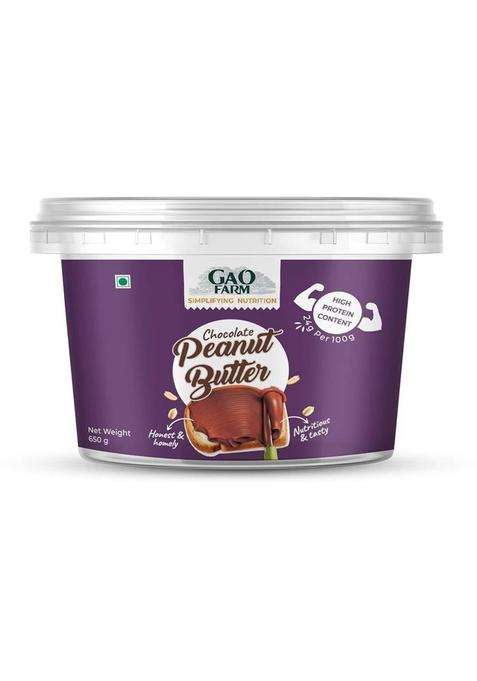 Gao Farm High Protein Peanut Butter Chocolate Crunchy With Whey, Fiber, Gluten Free (250 G)