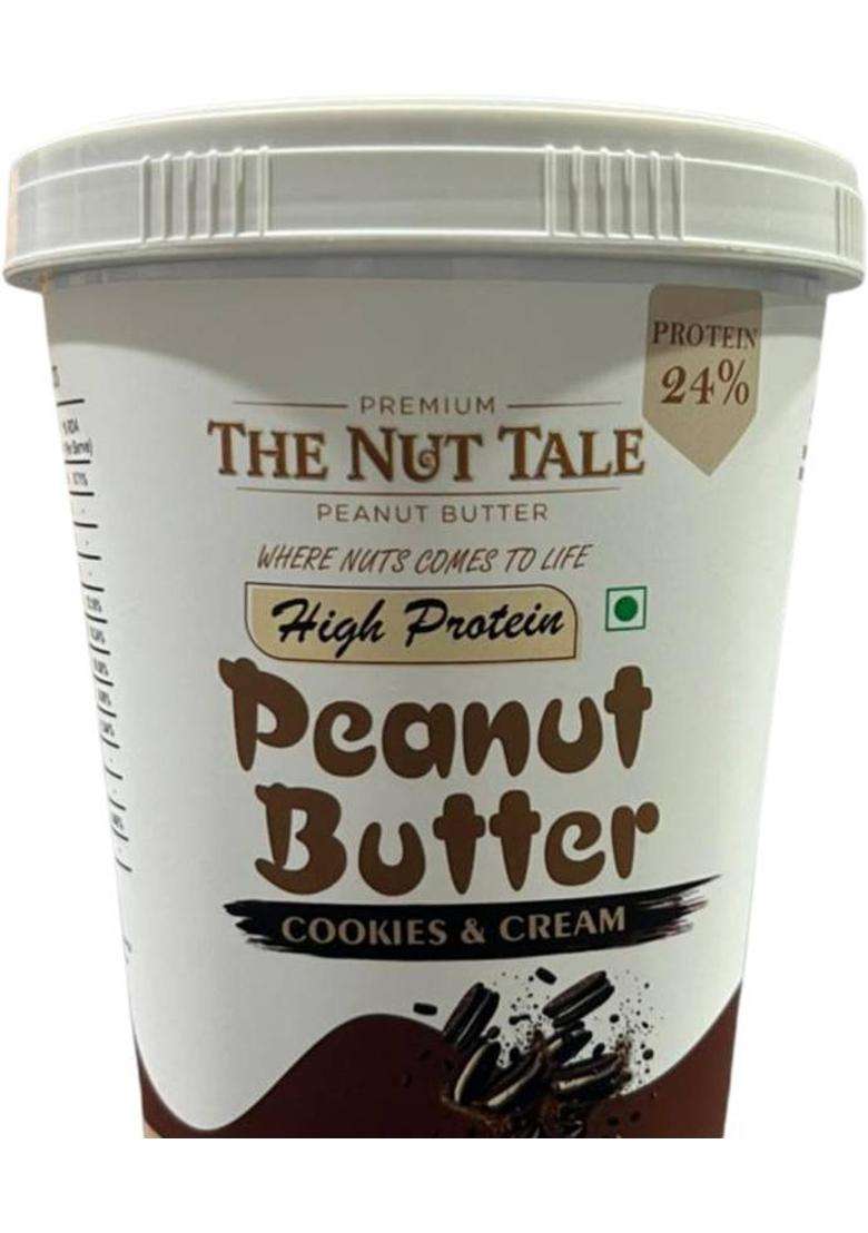 The Nut Tale Cookies & Cream Peanut Butter | Real Cookie Bits Dessert Style Crunchy Spread (500 G) - Indya