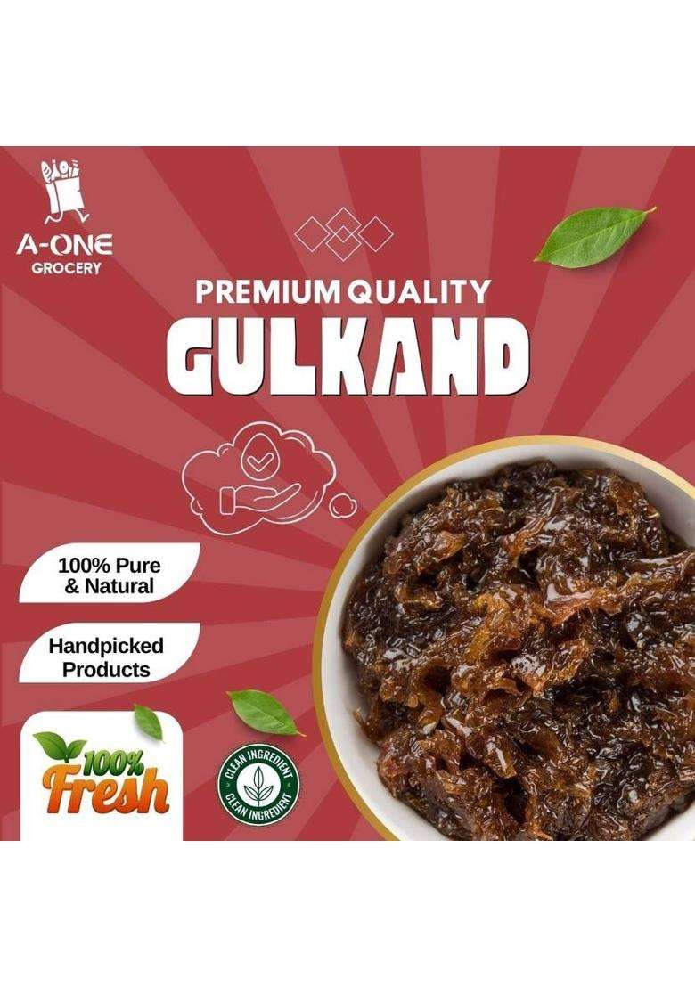 A-One Grocery Natural Gulkand Of Pushkar Rose (500Gm) Petal Jam / (500 G) - Indya