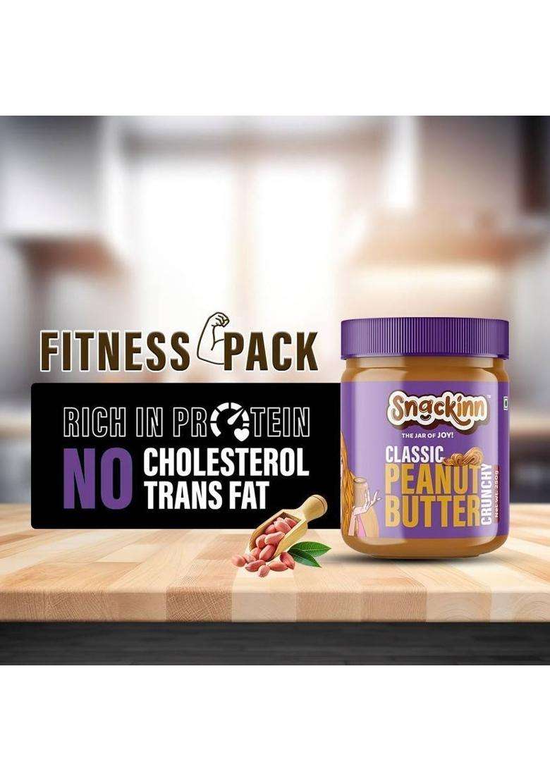 Snackinn Classic Crunchy Peanut Butter (250 Gm,Pack Of 1) G) - Indya