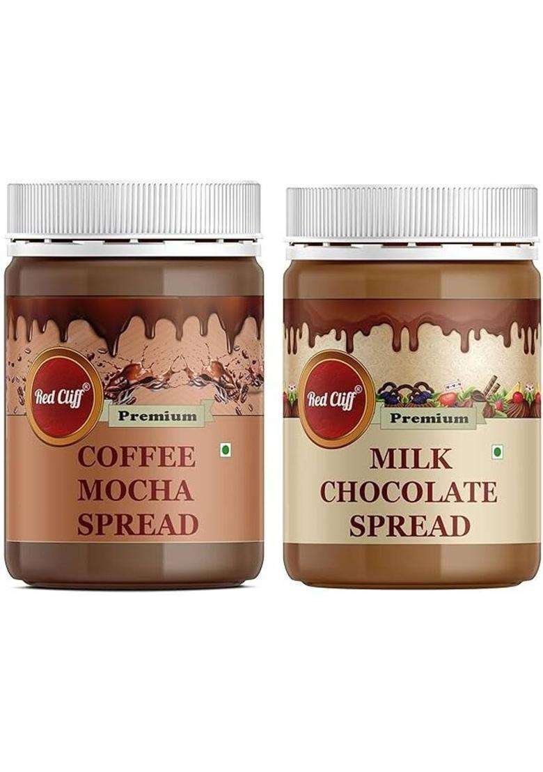 Red Cliff Coffee Mocha Spread + Milk Chocolate | Combo Pack Of 2 350Gx2 |) (700 G, 2) - Indya