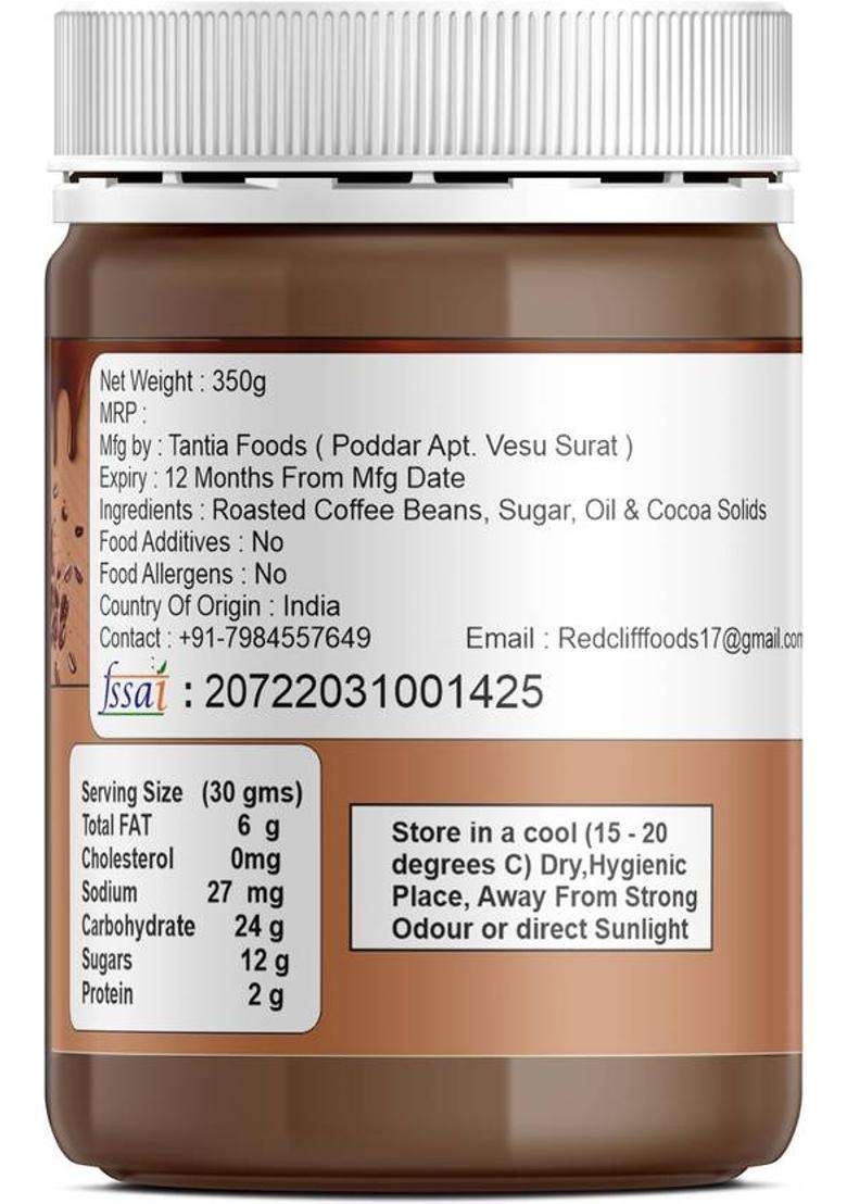 Red Cliff Coffee Mocha Spread + Milk Chocolate | Combo Pack Of 2 350Gx2 |) (700 G, 2) - Indya