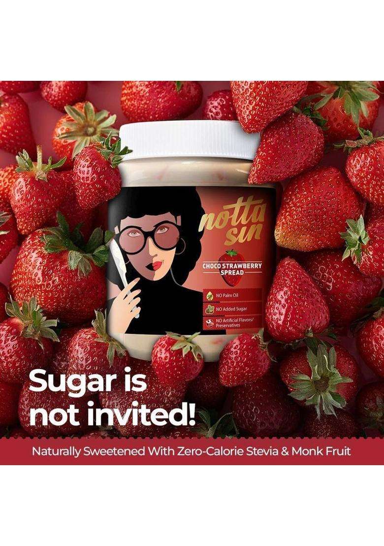 Notta Sin Choco Strawberry Spread|No Added Sugar-Has Monk Fruit/Stevia|No Palm Oil (250 G) - Indya