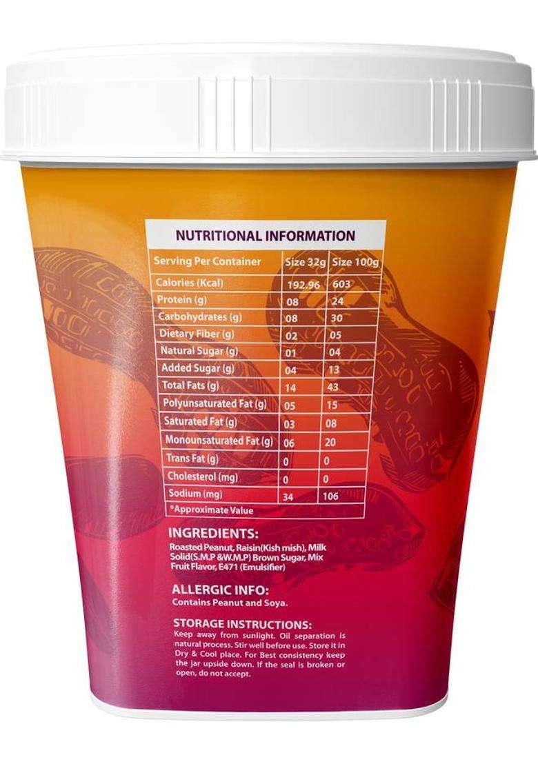 Wellx Brothers Mix Fruit Crunchy Peanut Butter 500 Gm (500 G) - Indya