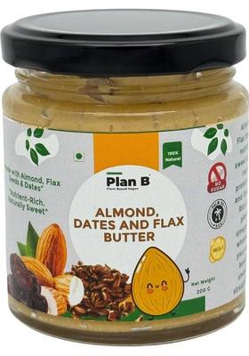 Plan B Almond Butter With Flax Seeds & Dates| Natural Nut Butter|Protein Omega-3 Rich (200 G)