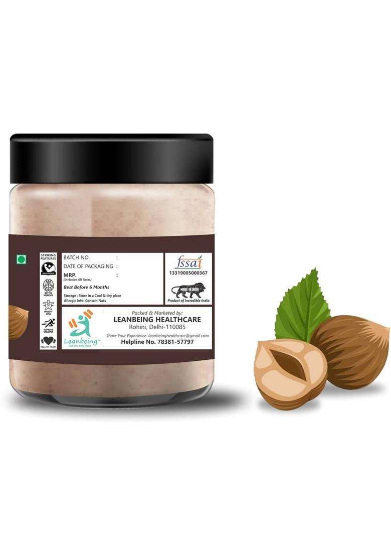 Leanbeing Hazelnut Butter Unsweetened, 200 Gm (No Added Sugar, Vegan, High Protein, Keto Friendly)|Handmade Luxury (200 G) - Indya