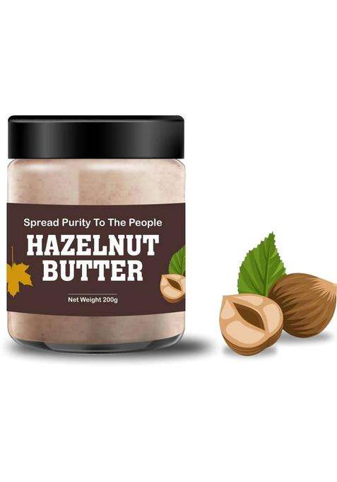 Leanbeing Hazelnut Butter Unsweetened, 200 Gm (No Added Sugar, Vegan, High Protein, Keto Friendly)|Handmade Luxury (200 G)
