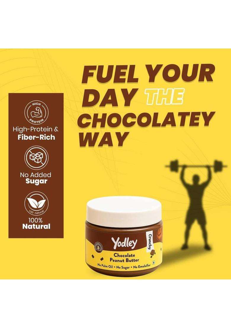 Yodley Chocolate Peanut Butter | High Protein, No Sugar Natural Healthy Spread (300 G) - Indya