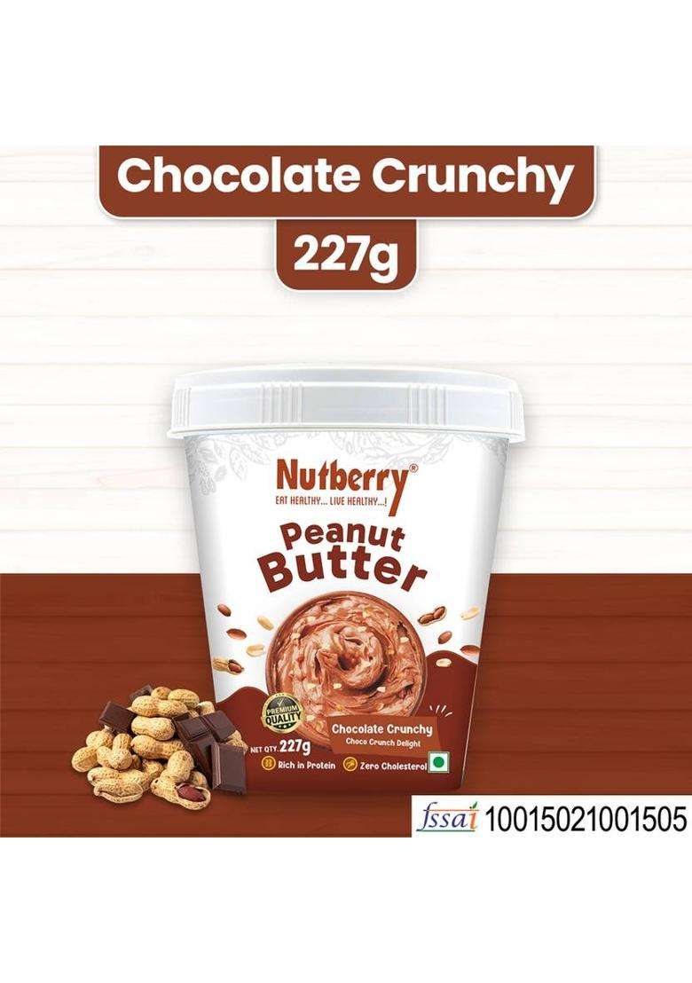 Nutberry Peanut Butter Chocolate Crunchy 227Gm (227 G) - Indya