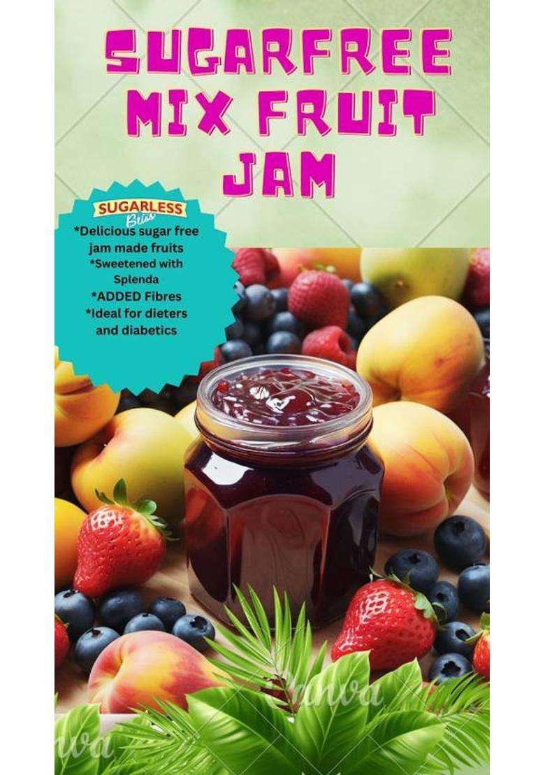 Sugarless Bliss Suarfree Mix Fruit Jam (300 G) - Indya